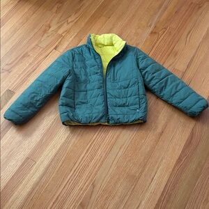 Crewcuts Kids Reversible Puffer Jacket - Green and Yellow - Boys L